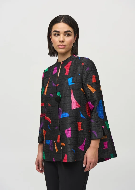 Joseph Ribkoff - Abstract Print Trapeze Jacket