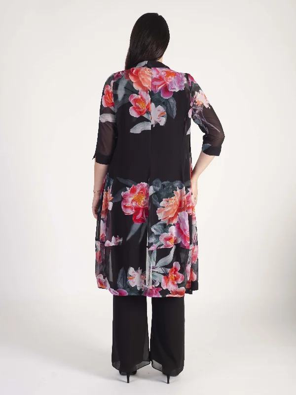 blk-pink-peony-print-shawl-collar-chiffon-coat