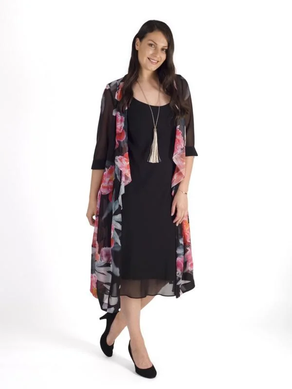 blk-pink-peony-print-shawl-collar-chiffon-coat