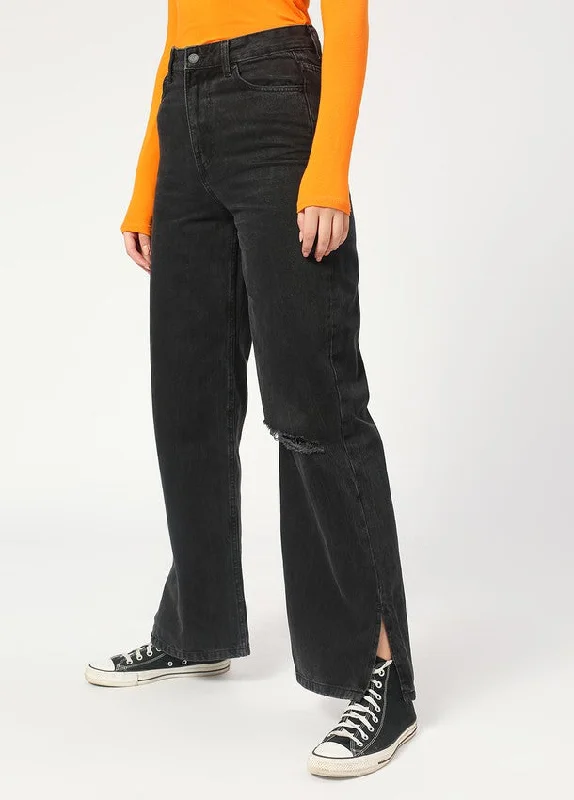 Black Sofia Wide Leg Jeans