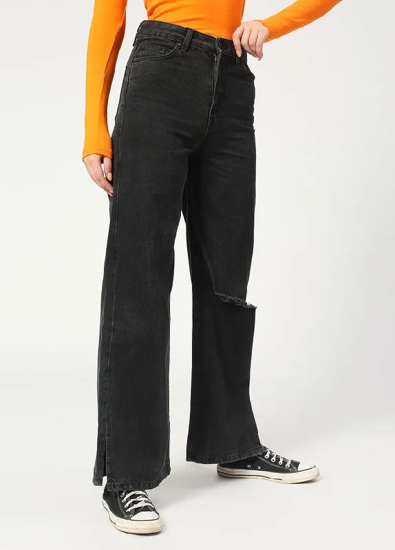 Black Sofia Wide Leg Jeans