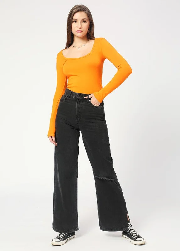 Black Sofia Wide Leg Jeans