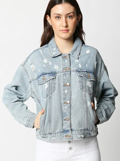 Cairo Light Vintage Blue Oversized Mom Jacket