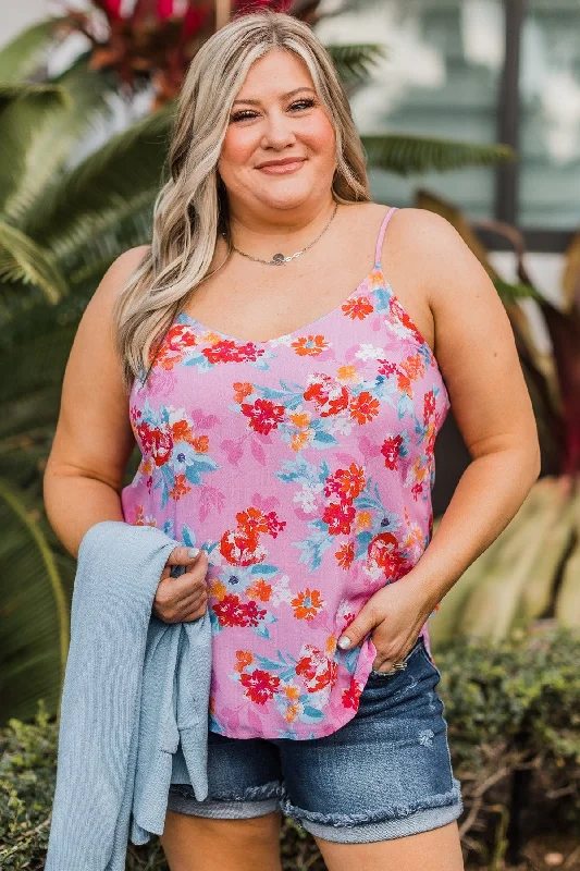 Perfect Days Floral Tank Top- Pink