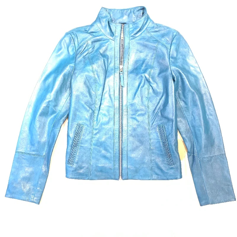 Scully Ladies Western Ocean Blue Lambskin Jacket