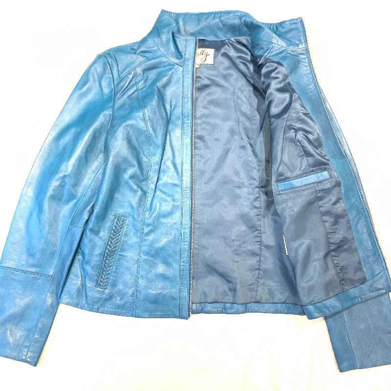 Scully Ladies Western Ocean Blue Lambskin Jacket