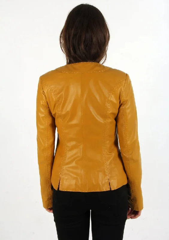 Women's Classic Lambskin Leather Biker Jacket