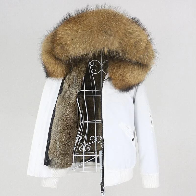 Waterproof Bomber Fur Lining Thick Parka Coats