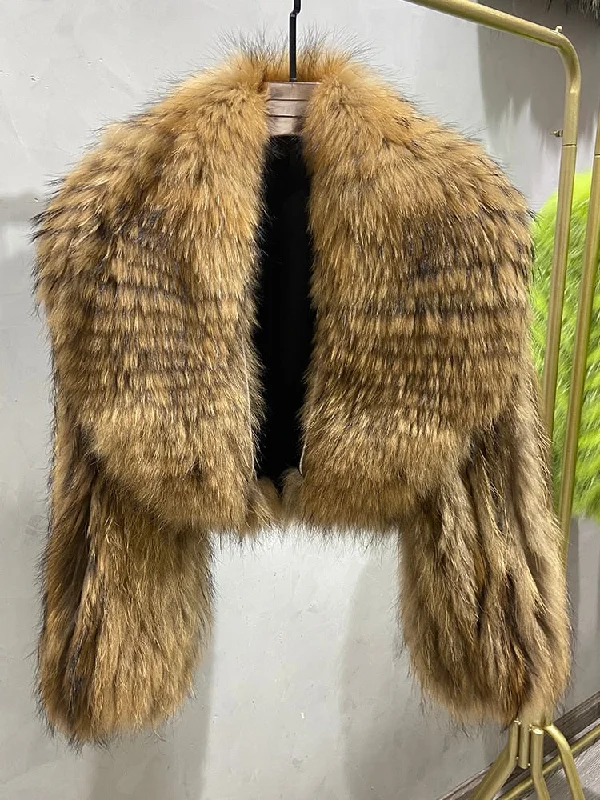 Fluffy Fur Big Fur Collar Short Coats