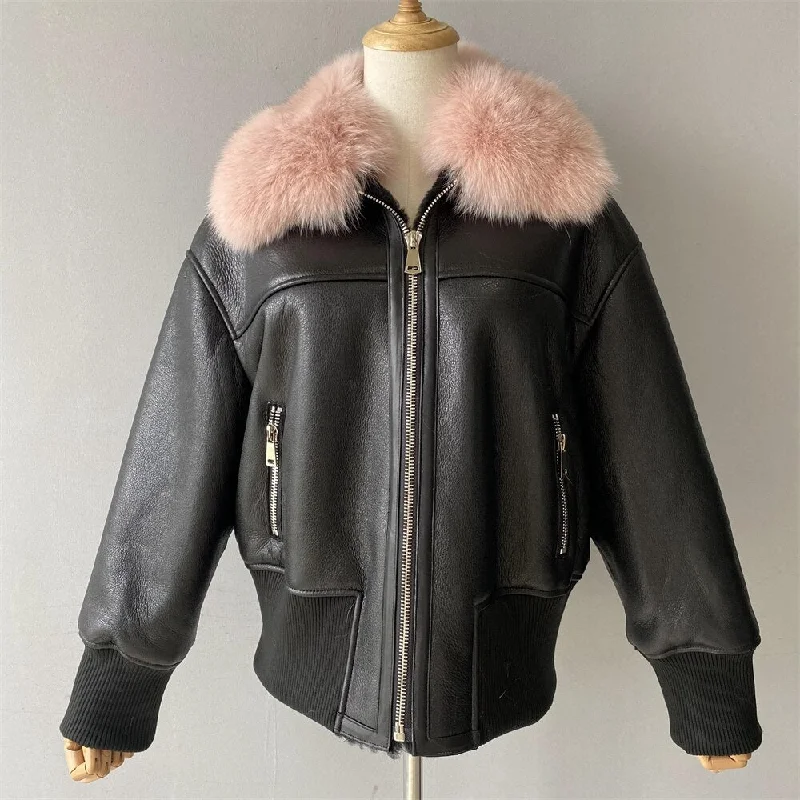 Black (Soft Pink Fur) / S