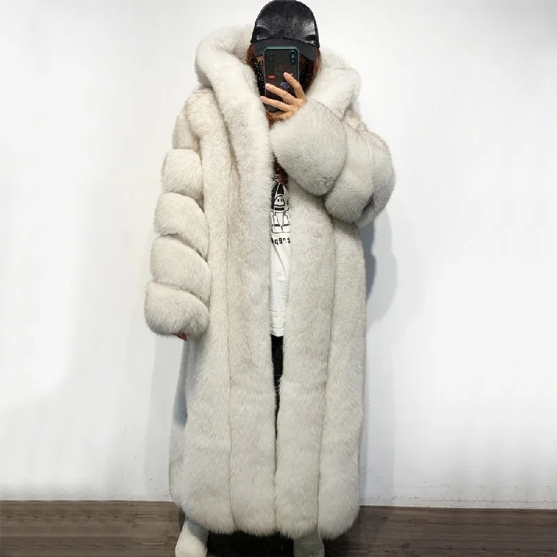 Hooded X Long Fur Coat