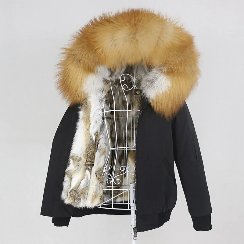 Waterproof Bomber Fur Lining Thick Parka Coats