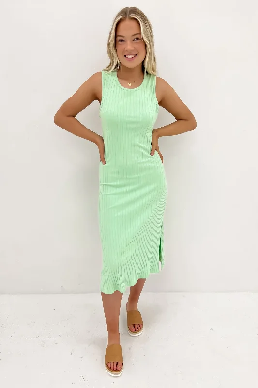 Amelie Rib Dress Fresh Mint