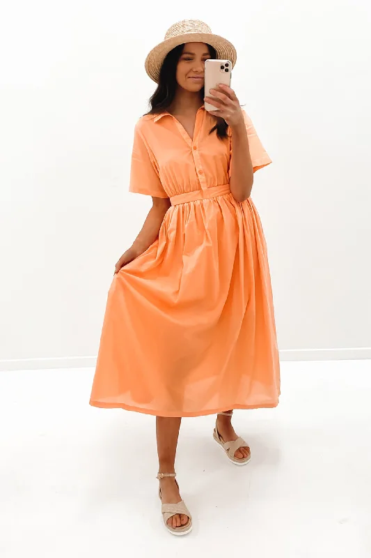 Graham Midi Dress Orange