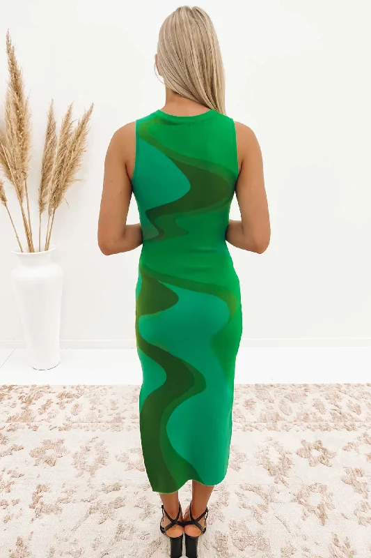 Hartley Midi Dress Green