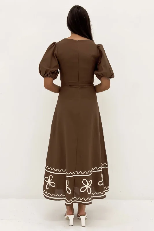 Maggie Maxi Dress Brown Beige