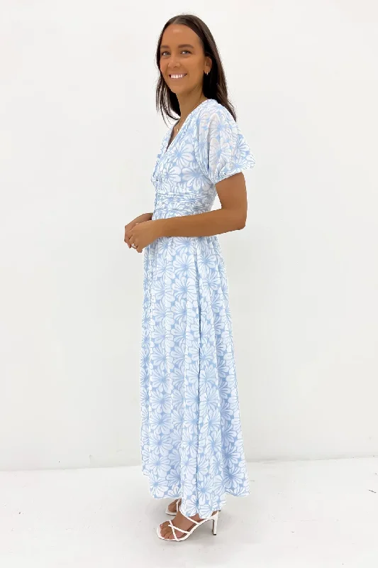 Nala Maxi Dress Blue Flower