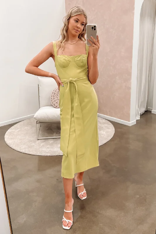 Ora Bust Midi Dress Pistachio