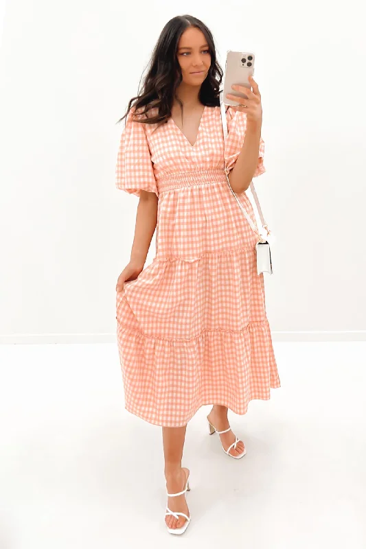 Rosemary Midi Dress Peach