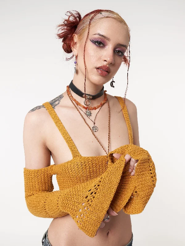 ariel-golden-yellow-knitted-flare-crop-top