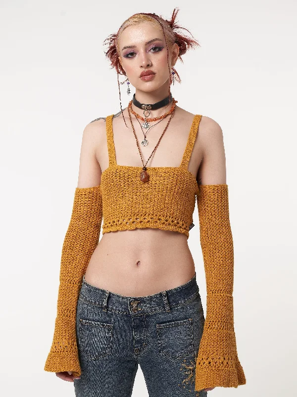 ariel-golden-yellow-knitted-flare-crop-top