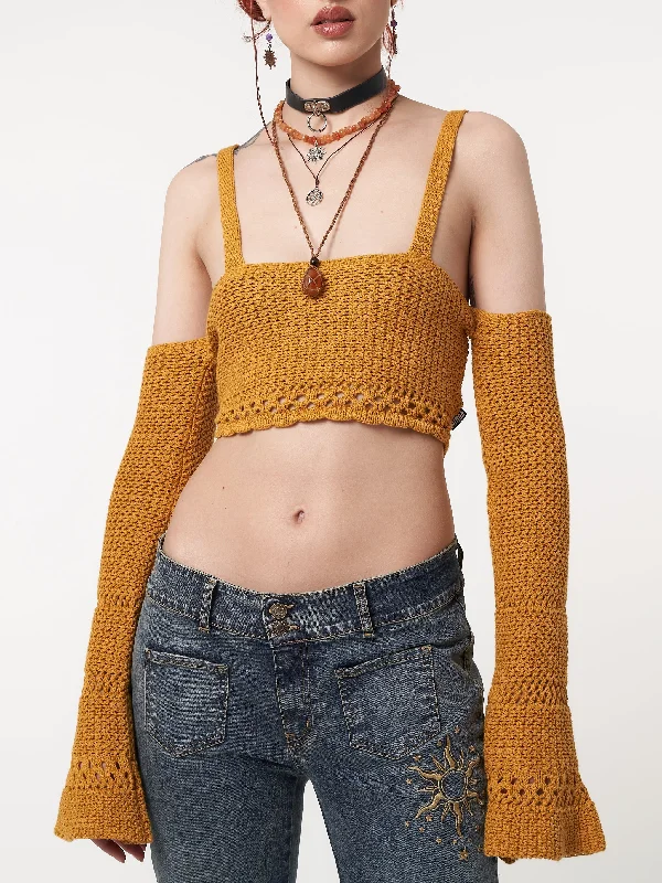 ariel-golden-yellow-knitted-flare-crop-top