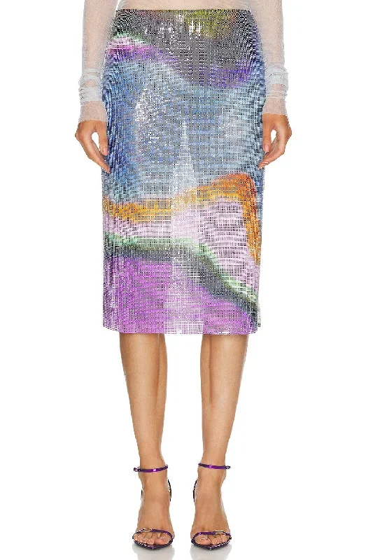 Aura Glowmesh Midi Skirt