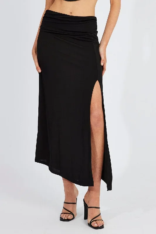 black-maxi-skirt-asymmetric-hem-sl3643-84p-1