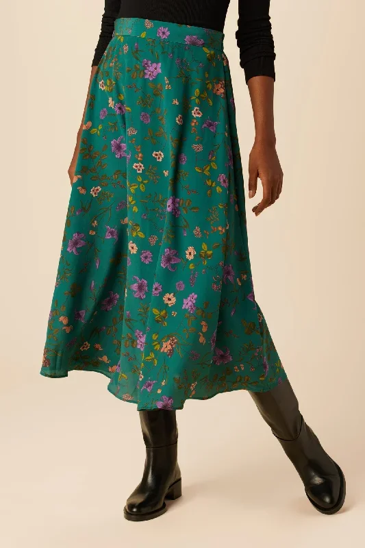 Blaze Washable Silk Skirt - Genoa Floral