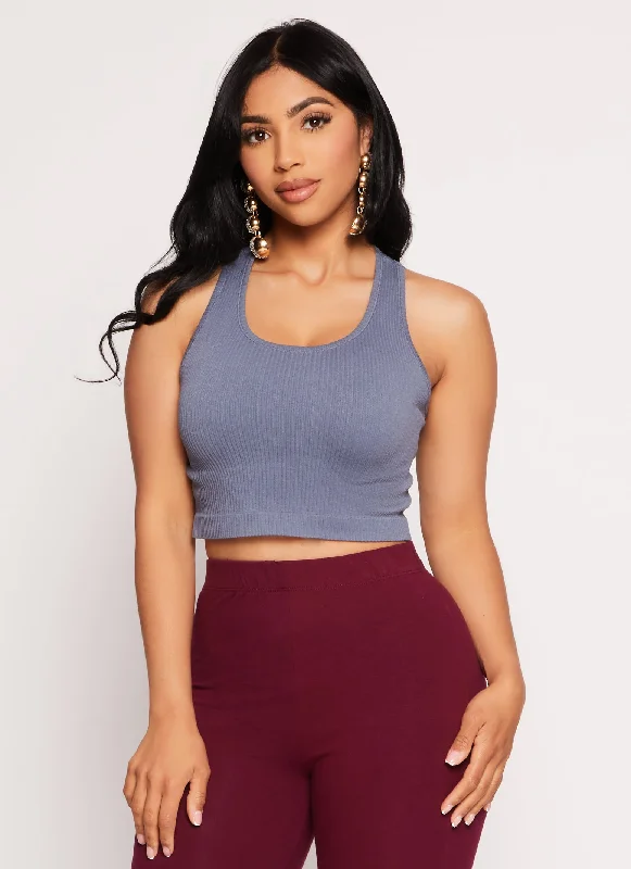 Seamless Ribbed Cropped Tank Top