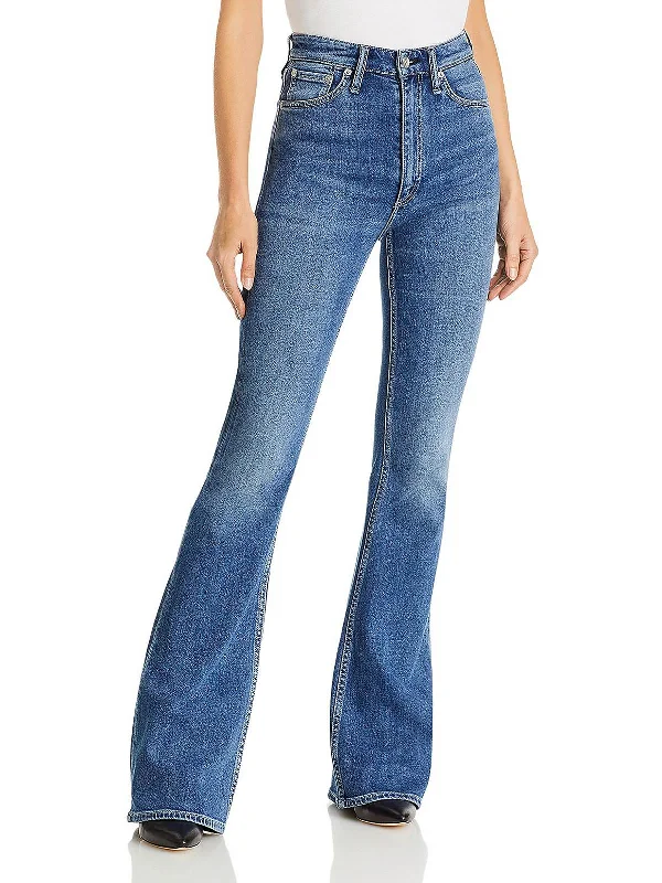 Casey Womens High Rise Stretch Flare Jeans