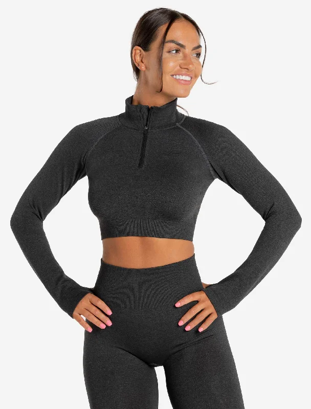 core-seamless-1-2-zip-black-marl