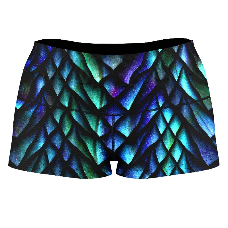 Dosed Dragon Scale High-Waisted Women's Shorts