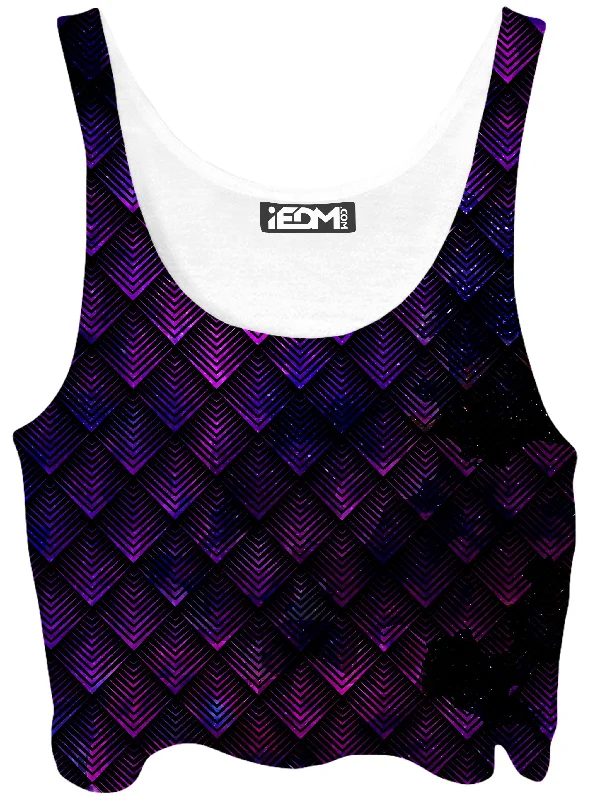 Galactic Dragon Scale Purple Crop Top