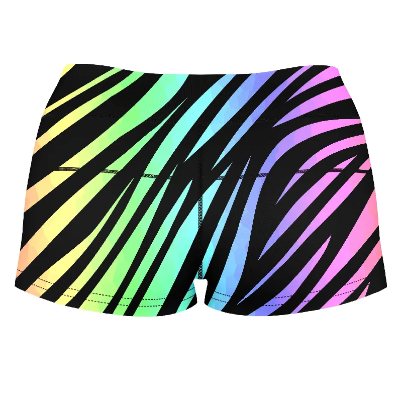 jungle-rainbow-high-waisted-womens-shorts