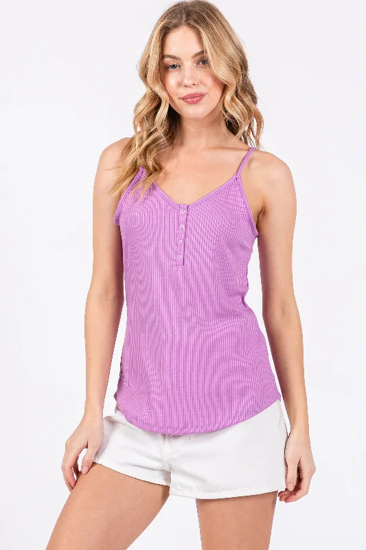 lavender-ribbed-snap-button-maternity-cami