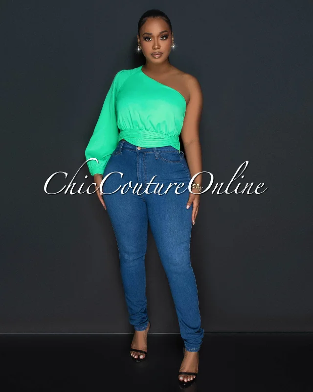 madeline-kelly-green-single-shoulder-crop-top