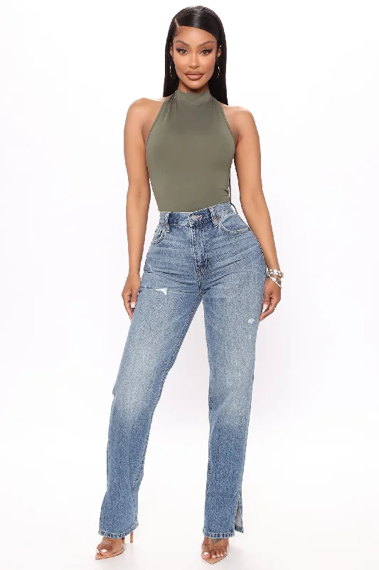 mel-sleeveless-mock-neck-bodysuit-army-green