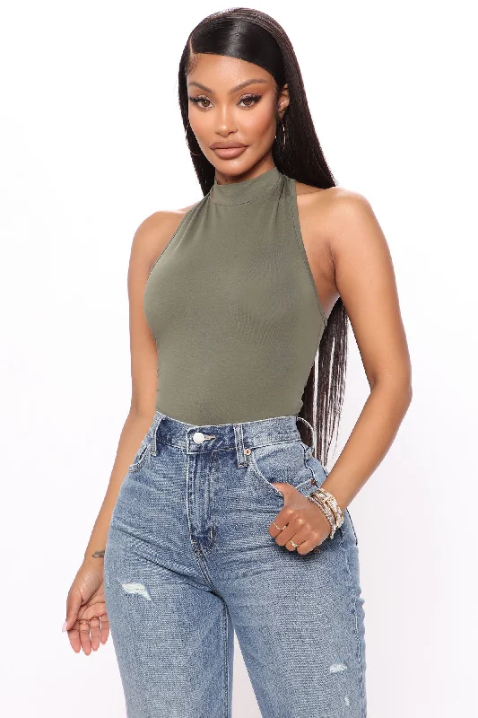 mel-sleeveless-mock-neck-bodysuit-army-green