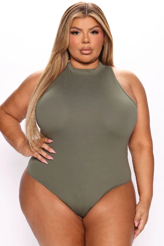 mel-sleeveless-mock-neck-bodysuit-army-green