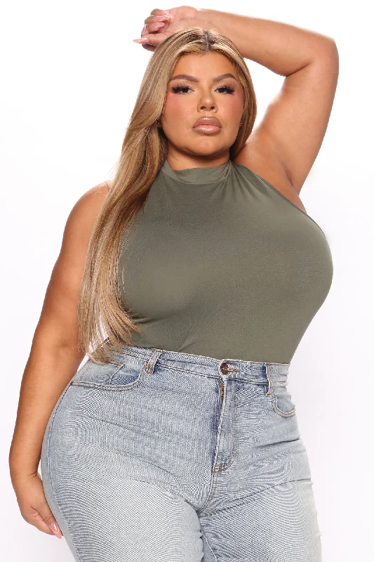 mel-sleeveless-mock-neck-bodysuit-army-green