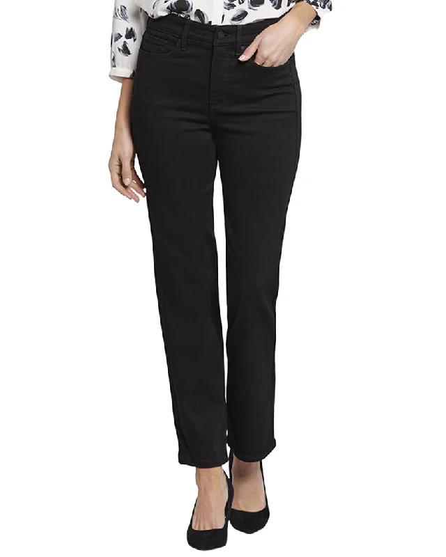 NYDJ Callie Black Rinse High-Rise Straight Leg Jean