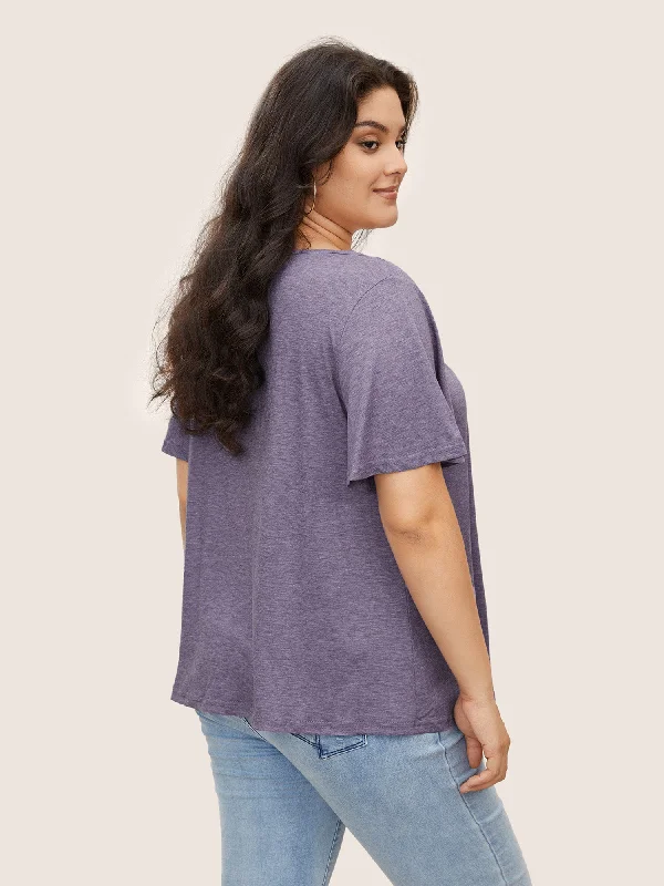 plain-ruffle-sleeve-keyhole-gathered-crew-neck-t-shirt