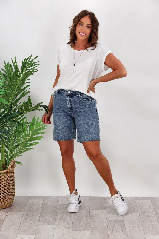 Shine On Label Felix Bermuda Denim Shorts Indigo