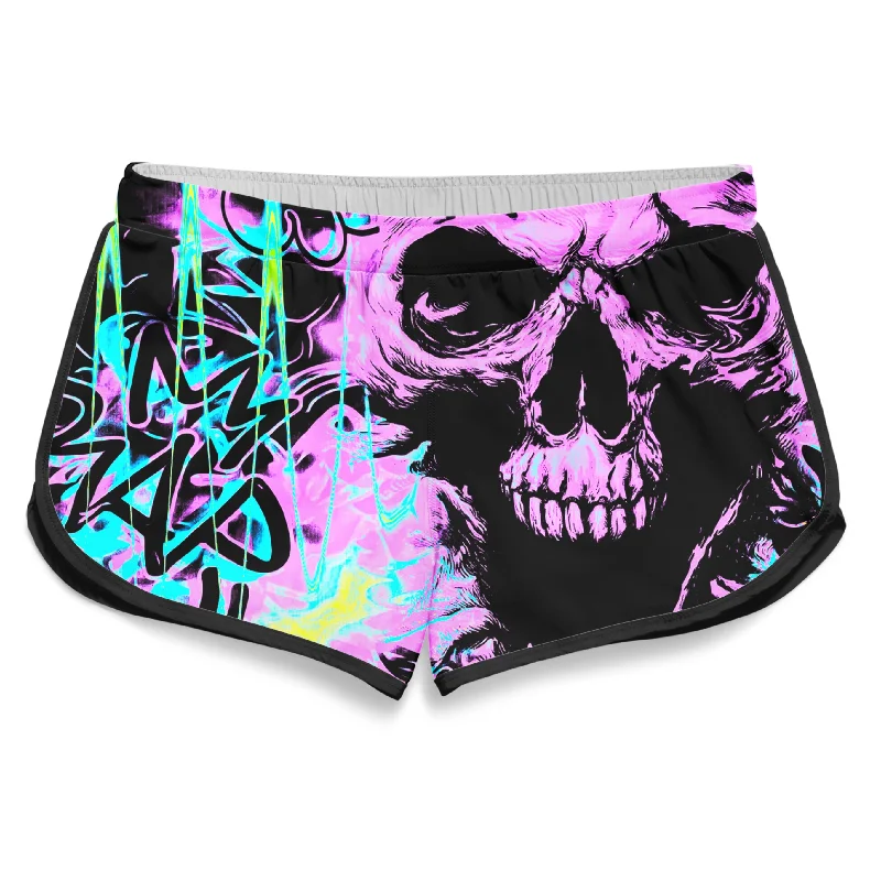 Skull Graffiti Women's Retro Shorts