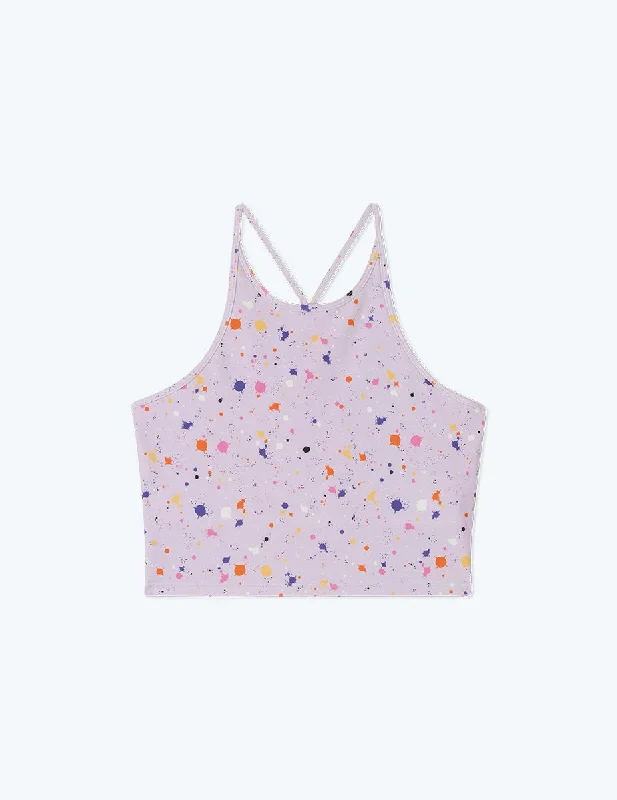 the-high-neck-midi-sports-bra-tank-paint-splatter-in-lilac