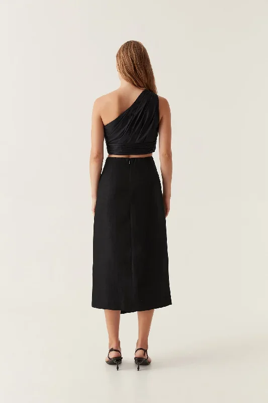 theory-cinched-midi-skirt-black