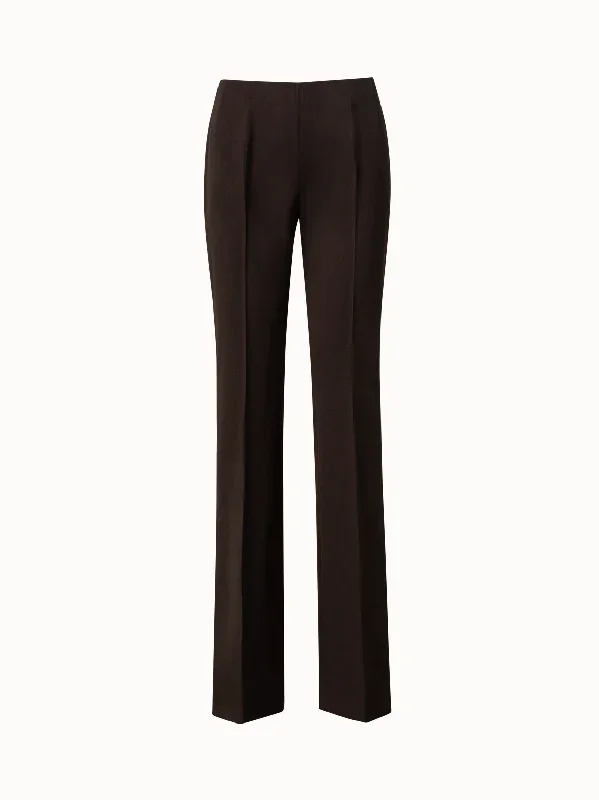 Wool Stretch Double-Face Straight Leg Pants