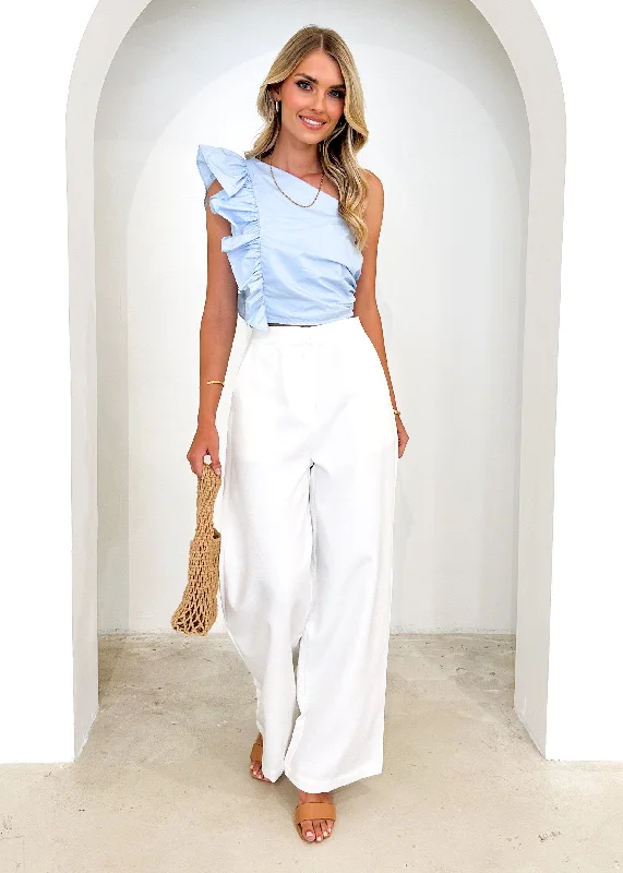 Zaylor One Shoulder Crop - Powder Blue